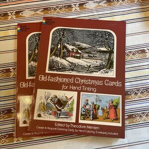Vintage Old Fashioned Christmas Cards For Hand Painting Do we Coloring Book